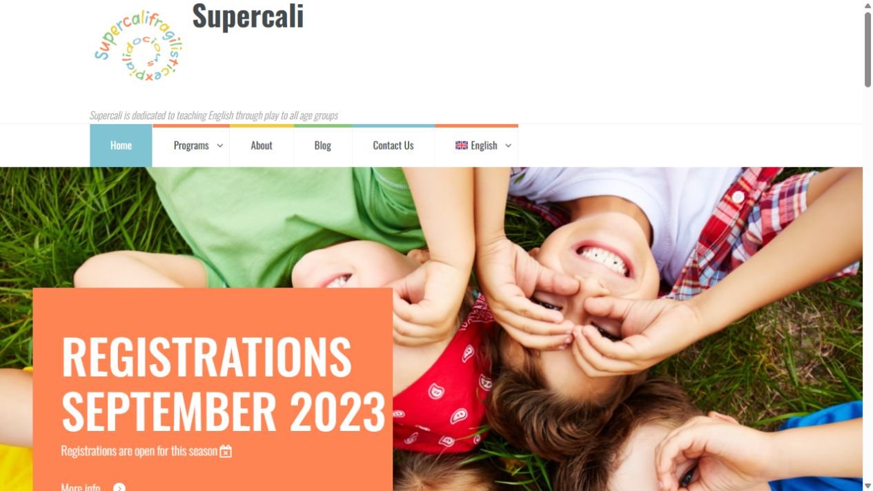Website preview: Supercali